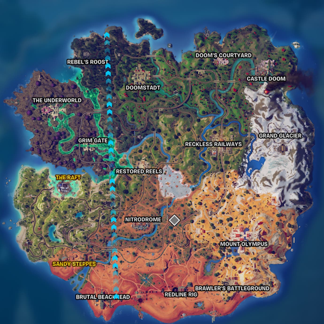 fortnite chapter 5 season 4 complete map with named locations
